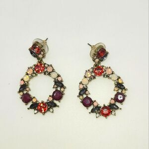 Loft Rhinestone Hoop Dangle Earrings
